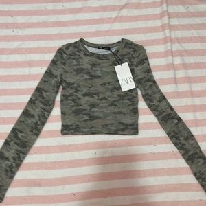 Zara Long Sleeve Camouflage Shirt